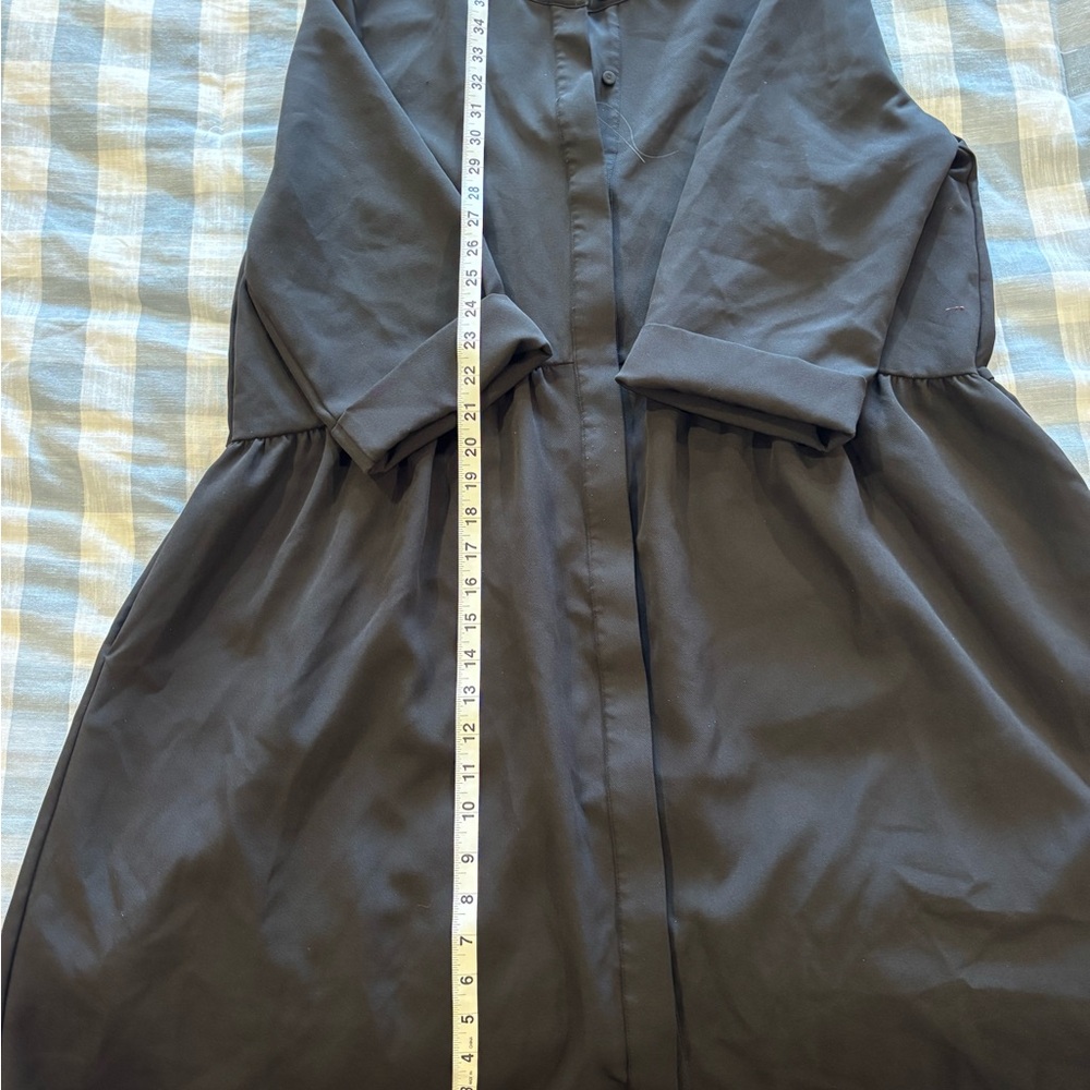 Tuckernuck Black Crepe Royal Shirtdress XL - Picture 4 of 10